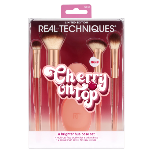 Real Techniques Cherry On Top A Brighter Hue Base Set 6pcs , Limited Edition Cherry On Top A Brighter Hue Base Set, Real Techniques Cherry On Top A Brighter Hue Base Kit ,Real Techniques ราคา ,Real Techniques รีวิว , Real Techniques แปรง 